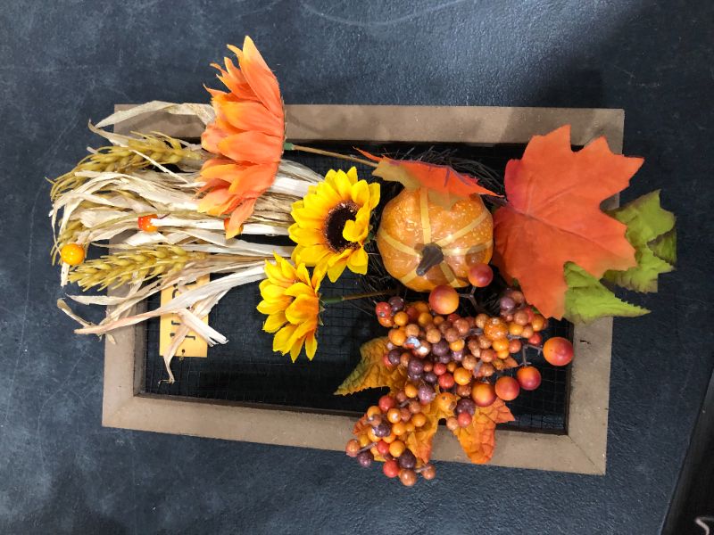 Photo 2 of Fall Decorations for Home, Rustic Wooden Autumn Wall Decor for Living Room, Porch, Bedroom, Suitable for Indoor / Farmhouse / Halloween / Harvest.