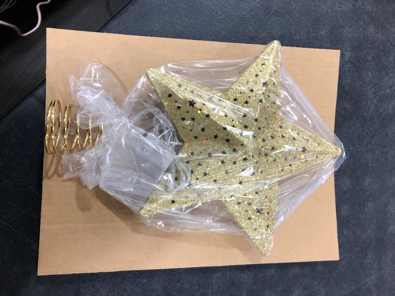 Photo 1 of Christmas Star Tree Topper Glitter Gold