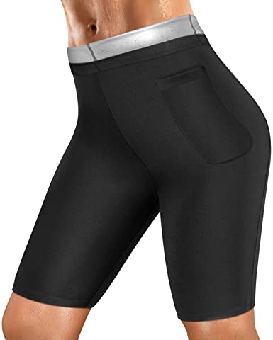 Photo 1 of Sweat Sauna Pants Women Sweat Capris Slimming Leggings for Stomach, High Waist Workout Body Shaper Suits Body Wraps XL