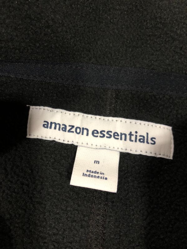 Photo 2 of Essentials Men's Quarter-Zip Polar Fleece Jacket, Black, Medium