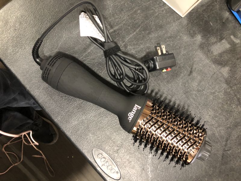 Photo 2 of L'ANGE HAIR Le Volume 2-in-1 Volumizing Brush Blow Dryer | Black 75MM Round Vent Hot Air Brush and Hair Dryer for Blow Drying All in One | Titanium Finish for Smooth, Frizz-Free Hair