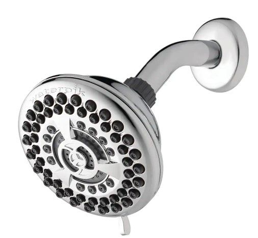 Photo 1 of 9-Spray 4.5 in. Single Wall Mount 1.8 GPM Fixed Shower Head in Chrome