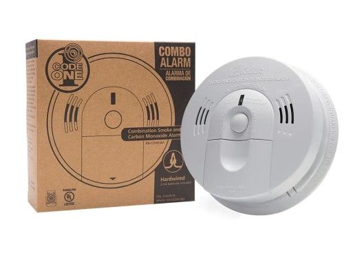 Photo 1 of Code One Smoke & Carbon Monoxide Detector, Hardwired with AA Battery Backup & Voice Alarm