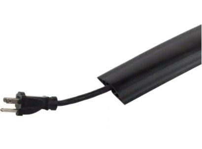 Photo 1 of 5 ft. PVC Floor Cord Protector in Black