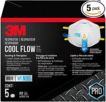 Photo 1 of 3M 8511, N95, Cool Flow Valve Respirator, Pack of 5