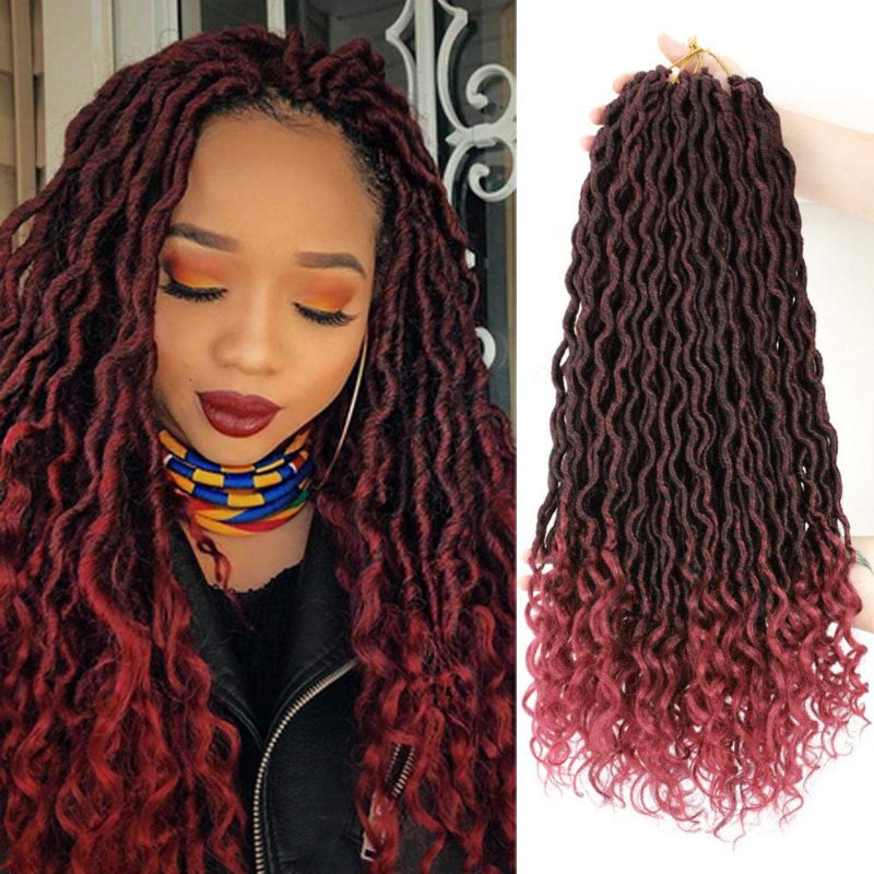 Photo 1 of Goddess Locs Crochet Hair For Black Women Curly Faux Locks Crochet Hair Pre Looped Soft Locs Crochet Hair 18"