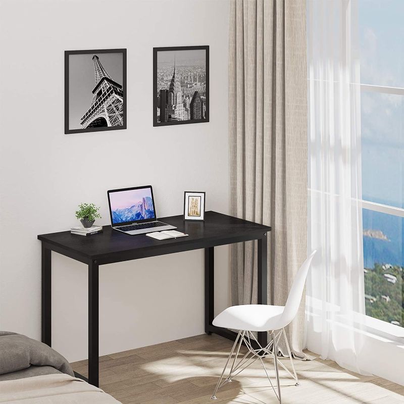 Photo 1 of 47 Inches Desk for Home Office Simple Workstation Small Study Writing Table Computer Desk, (47'', Black)