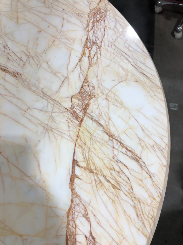 Photo 5 of LIGHT MARBLE CENTER TABLE 29H X 36W 21DIA BASE INCHES