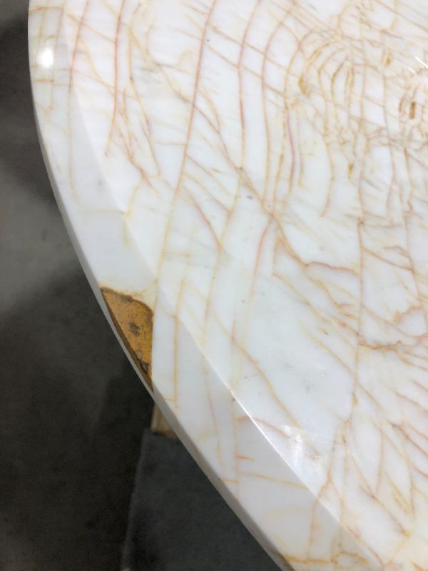 Photo 5 of LIGHT MARBLE CENTER TABLE 29H X 36W 21DIA BASE INCHES