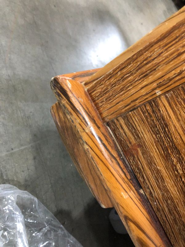 Photo 1 of 4 DRAWER WOODEN DRESSER H36 INCH W48 INCH L26 INCH DRESSER ONLY CHIPS ON INSIDE OF DRESSER