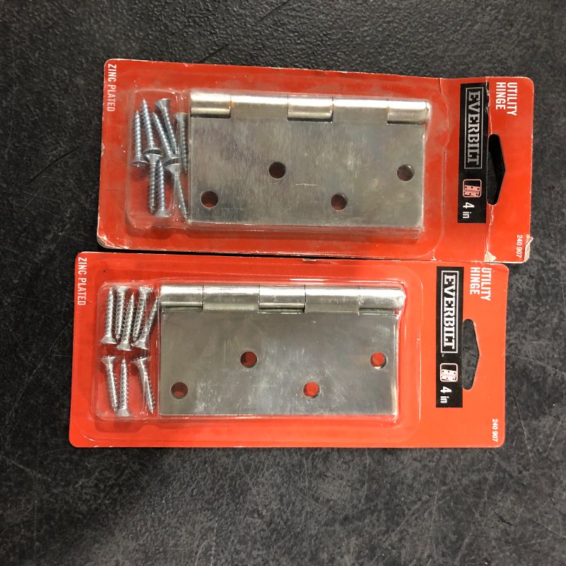 Photo 2 of 4 in. Zinc Plated General Purpose Broad Hinge with Removable Pin Set of 2
