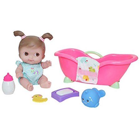 Photo 1 of JC Toys Lil Cutesies 9" All Vinyl Baby Doll Bath Time Gift Set Posable and Washable Removable Outfit Baby Bath and Accessories Ages 2+