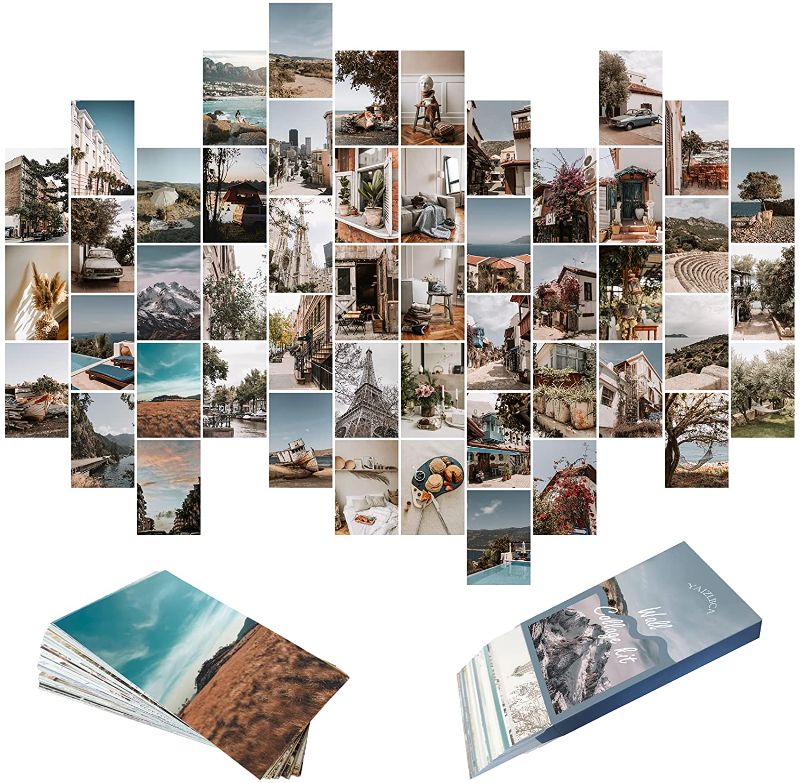 Photo 1 of 2pc YAIZLBCA Wall Collage Kit Aesthetic Pictures Vintage,Indie Trendy Green Living Room Decor Posters 50 Set 4x6 Inch Wall Posters For Girls Room
