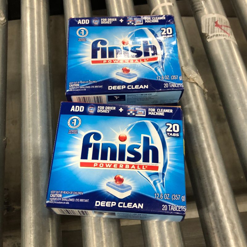 Photo 2 of 2pc Finish Powerball Dishwasher Detergent Tabs, Fresh Scent, Box of 2