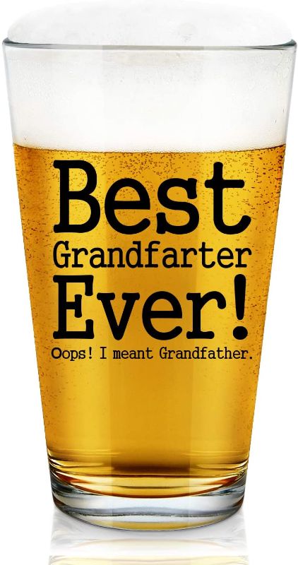 Photo 1 of 2 Cups Grandpa Beer Glass - Best Grandfarter Ever Oops I Meant Grandfather Beer Pint Glass 15Oz, Funny Grandpa Gift for Grandfather Grandpa Husband Friend, Gift Idea for Christmas Birthday Father’s Day