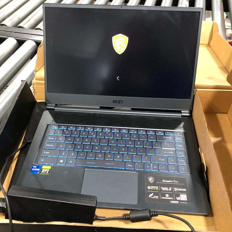 Photo 2 of MSI Stealth 15M Gaming Laptop: 15.6" 144Hz FHD 1080p Display, Intel Core I7-11375H, NVIDIA GeForce RTX 3060, 16GB, 512GB SSD, Thunderbolt 4, WiFi 6, W