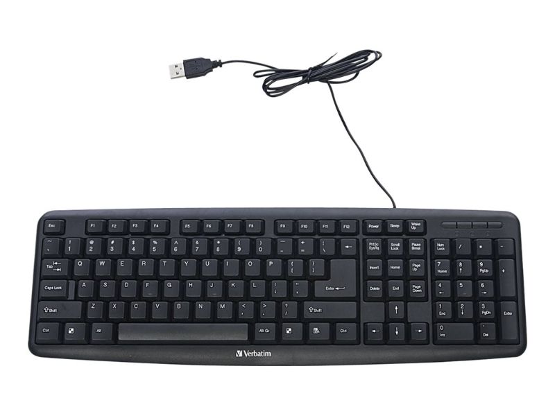 Photo 1 of Verbatim Slimline Corded USB Keyboard, Black