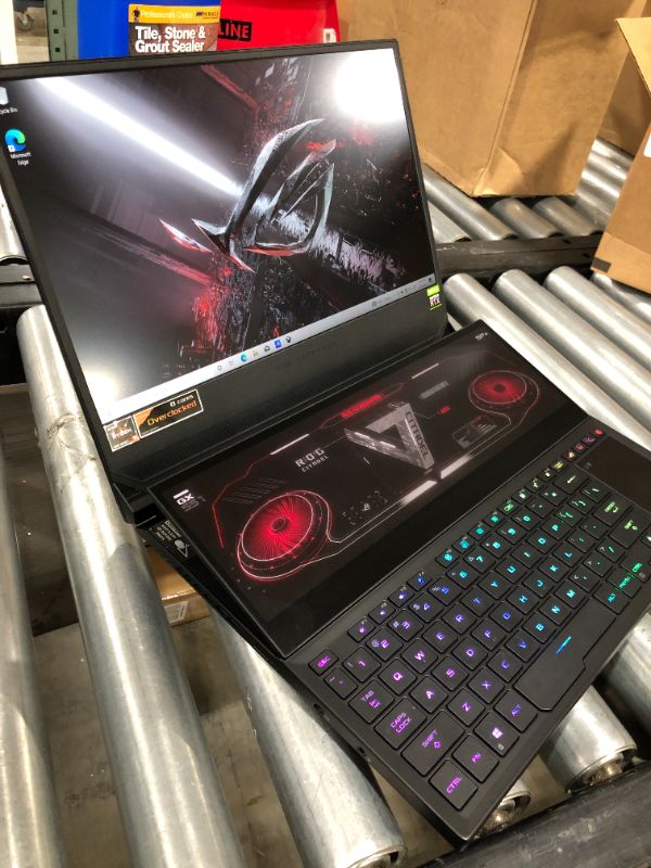 Photo 2 of ASUS - ROG Zephyrus Duo 15 SE 15.6" Laptop - AMD Ryzen 9 - 16GB Memory - NVIDIA GeForce RTX 3060 - 1TB SSD - Off Black