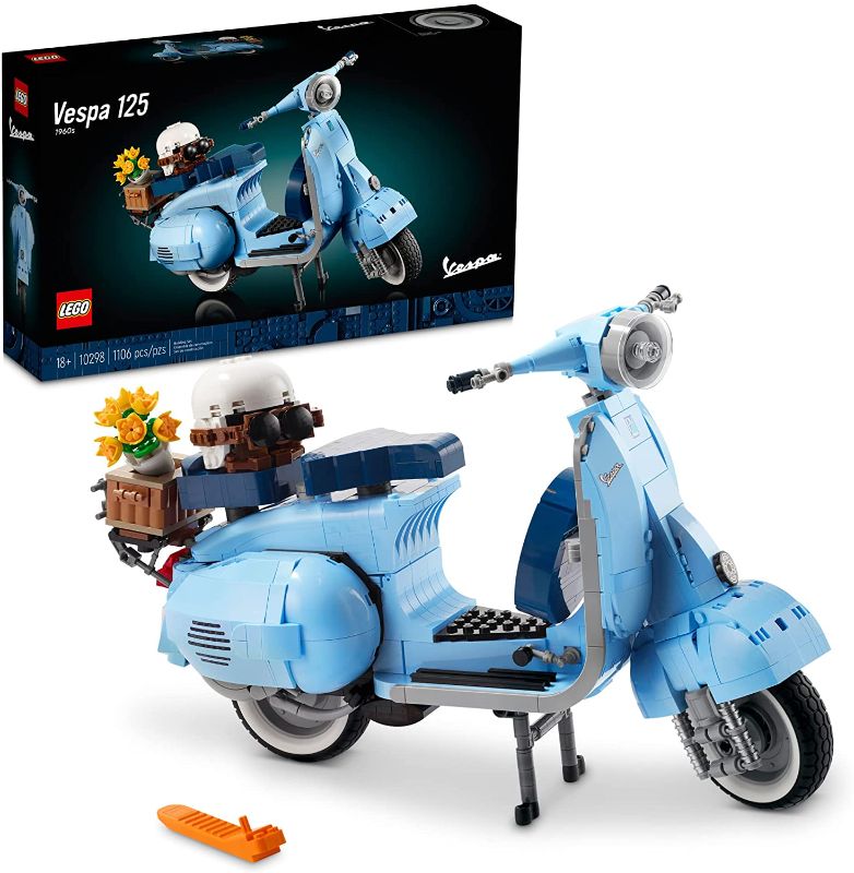 Photo 1 of LEGO Vespa 125 10298 Model Building Kit; Build a Detailed Displayable Model of a Vintage Italian Icon with This Building Set for Adults (1,106 Pieces)