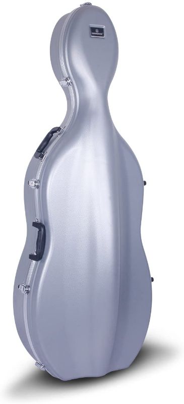 Photo 1 of ABS Molded Cello Case with Wheels in Silver