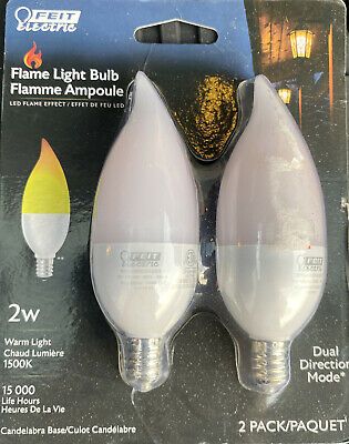 Photo 1 of 2-Watt Equivalent CA10 Flame Design Candelabra Base LED Light Bulb (2-Pack) See original listing
