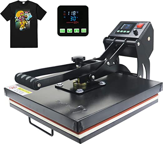 Photo 1 of RoyalPress 15" x 15" Color LED Industrial-Quality Digital Sublimation Heat Transfer Machine T-Shirt Heat Press Machine, 15" x 15", Black
