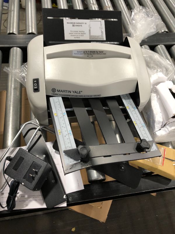 Photo 2 of ONLY FOR PARTS!!!!!!!!!!!!Martin Yale P7400 RapidFold Automatic Feed Desktop Folder, Feed Tray Holds up to 50 Sheets of Paper, Folds 8 1/2" x 11" and 8 1/2" x 14", Folds up to 3 Sheets
