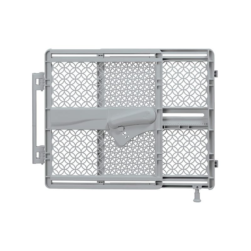 Photo 1 of Summer Indoor & Outdoor Multi Function Walk-Thru Baby Gate, Fits Openings 27.5"-42" Wide, Gray Plastic, for Doorways and Stairways, 28” Tall Walk-Through Baby and Pet Gate
