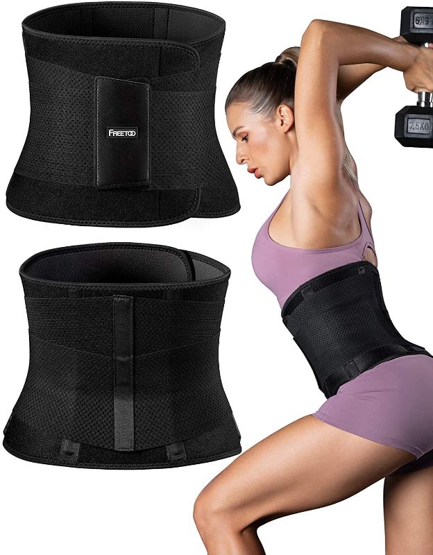 Photo 1 of FREETOO 3 in 1 Waist Trainer for Women Thigh and Butt Lifter Waist Trimmer Slimming Body Shaper Sweat Belt for Fitness Gym or Home, Large
