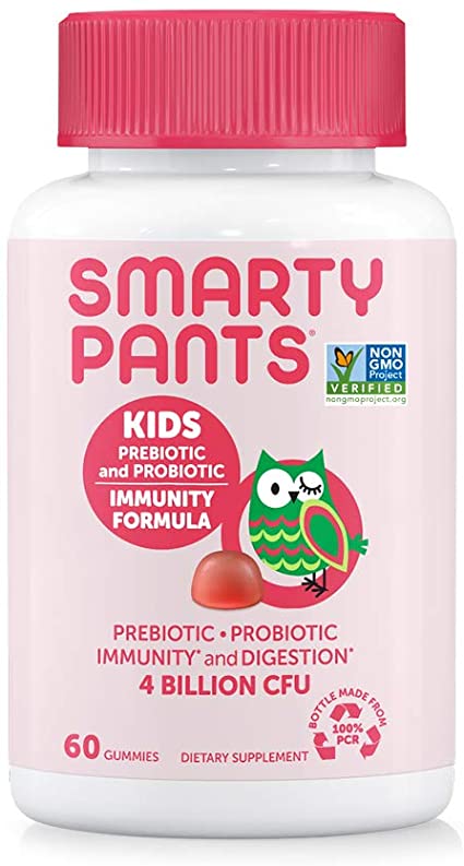 Photo 1 of 2 Packs of SmartyPants Kids Probiotic Immunity Gummies: Prebiotics & Probiotics for Immune Support & Digestive Comfort, Strawberry Crème Flavor, 60 Gummy Vitamins, 30 Day Supply, No Refrigeration Required
