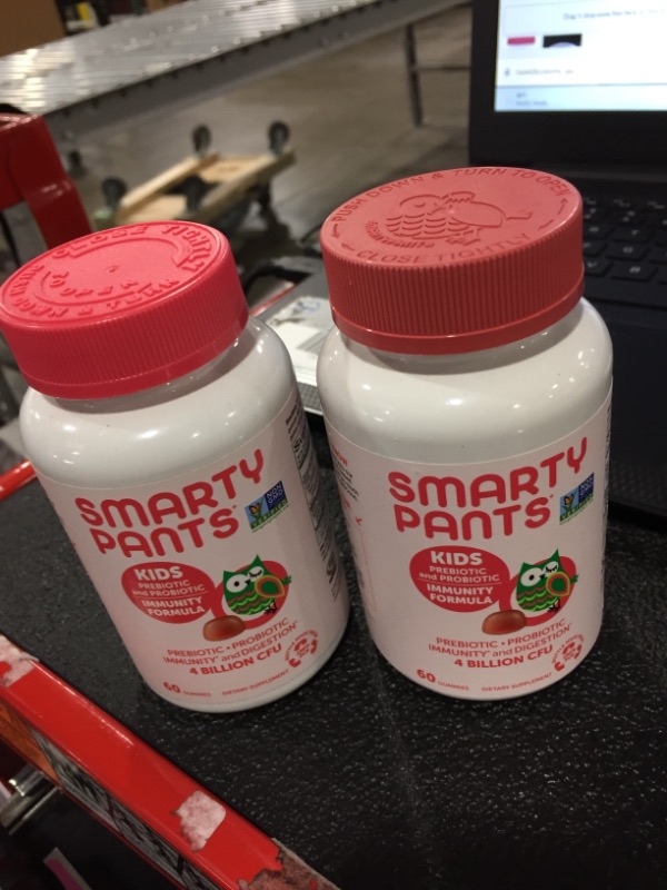 Photo 2 of 2 Packs of SmartyPants Kids Probiotic Immunity Gummies: Prebiotics & Probiotics for Immune Support & Digestive Comfort, Strawberry Crème Flavor, 60 Gummy Vitamins, 30 Day Supply, No Refrigeration Required
