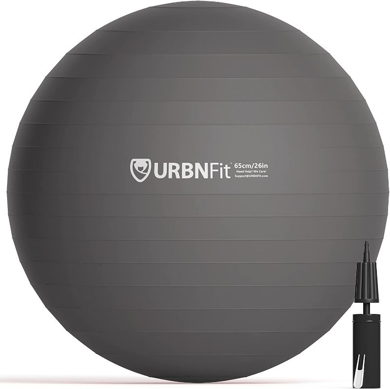 Photo 1 of URBNFit Exercise Ball - Yoga Ball for Workout Pregnancy Stability - AntiBurst Swiss Balance Ball w/ Pump - Fitness Ball Chair for Office, Home Gym
