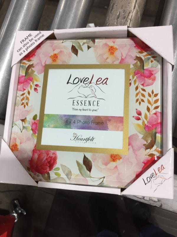 Photo 2 of Creative Brands Heartfelt Collection-LoveLea Essence Tabletop Frame, 7x7-Inches, Pink Floral
