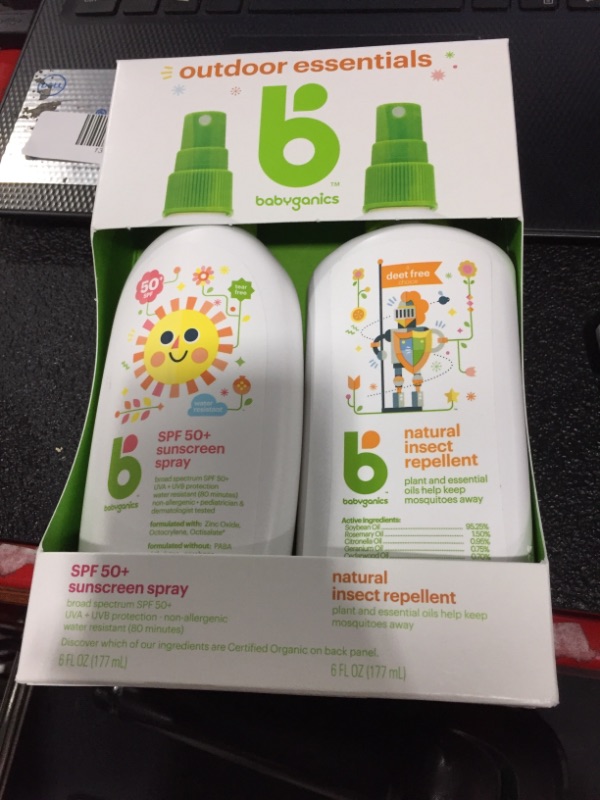 Photo 2 of Babyganics 50 SPF Baby Sunscreen Spray and Bug Spray | Octinoxate & Oxybenzone Free | DEET Free, 6oz each, Combo 2 Pack
