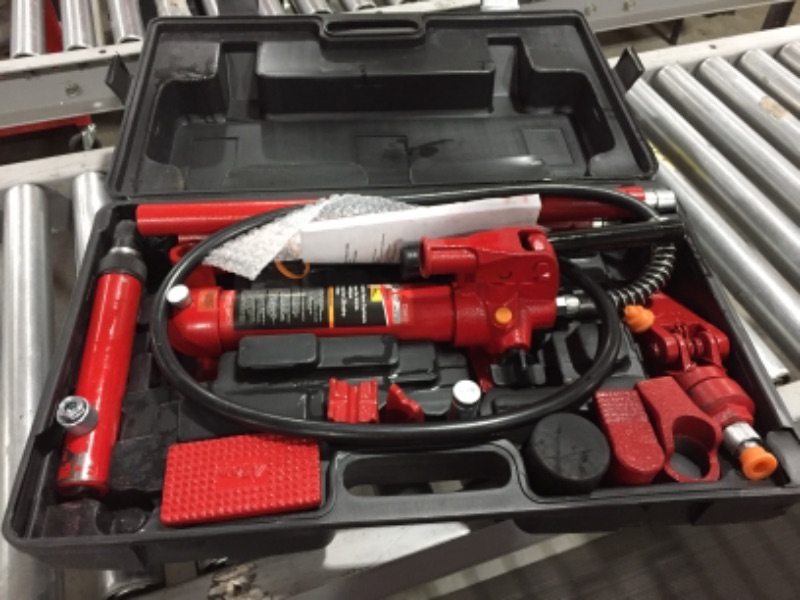 Photo 2 of BIG RED T70401S Torin Portable Hydraulic Ram: Auto Body Frame Repair Kit with Blow Mold Carrying Storage Case, 4 Ton (8,000 lb) Capacity, Red
