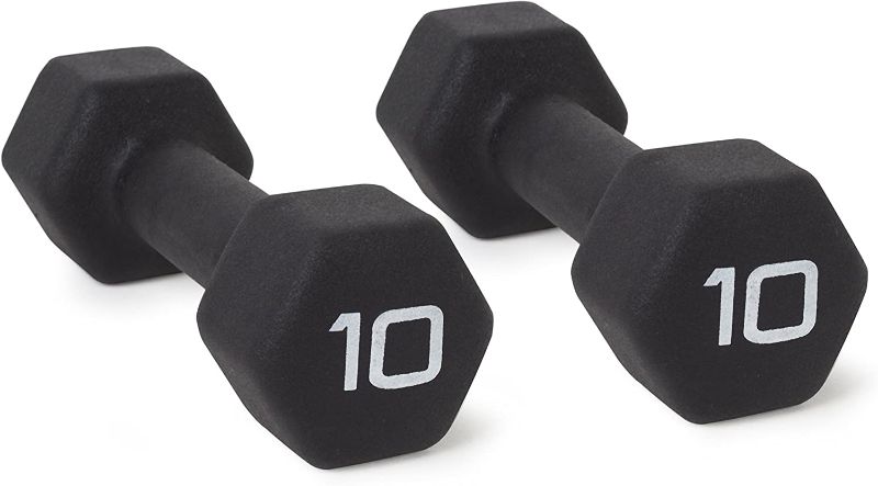 Photo 1 of CAP Barbell Black Neoprene Coated Dumbbell Weights | 10lbs, Pair
