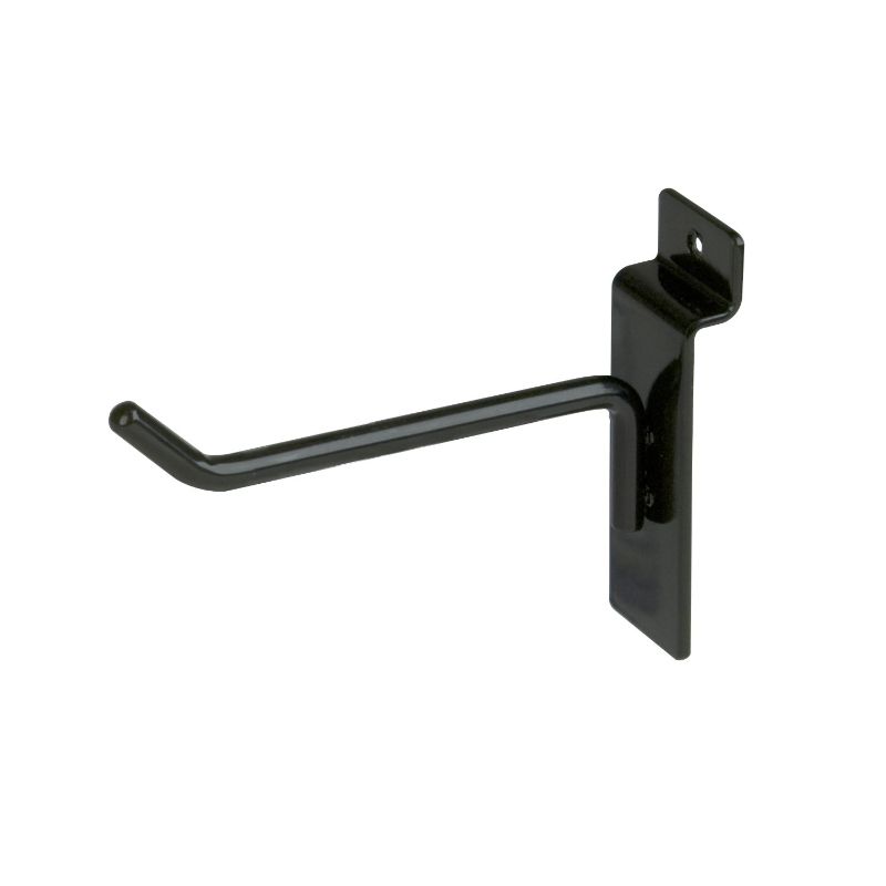 Photo 1 of Econoco 4” Black Deluxe Hooks, Slatwall Hooks, Hook for Slatwall, Display Hooks For Panel, Semi-Gloss Black, Pack of 96
