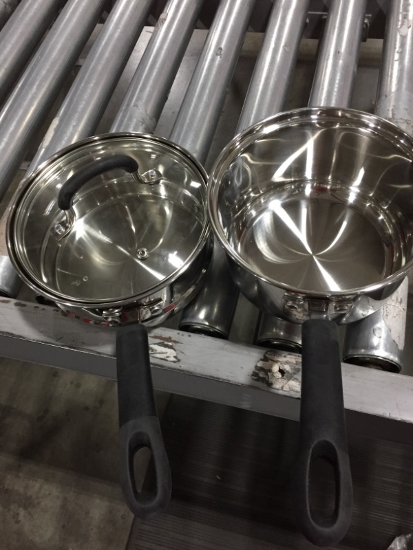 Photo 2 of 2 Piece Set Stainless Steel Pots with 1 Lid 