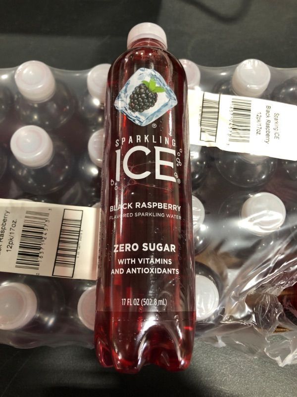 Photo 2 of LOT OF 2 CASES Sparkling ICE, Black Raspberry Sparkling Water, Zero Sugar Flavored Water, with Vitamins and Antioxidants, Low Calorie Beverage, 17 fl oz Bottles (Pack of 12)
** BEST BY: 03/2022***
