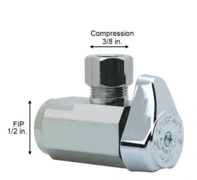 Photo 1 of 20 pack of 1/2 in. FIP Inlet x 3/8 in. Compression Outlet 1/4-Turn Angle Valve

