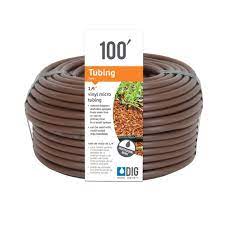 Photo 1 of 2 Pack DIG B38100 1/4" Vinyl Micro Drip Tubing, 100', Brown
