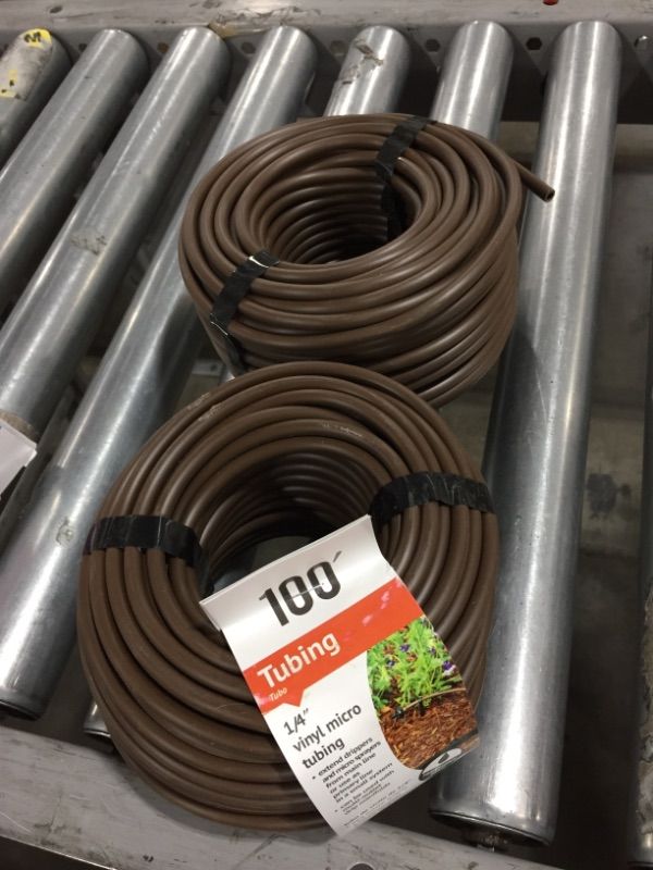 Photo 2 of 2 Pack DIG B38100 1/4" Vinyl Micro Drip Tubing, 100', Brown
