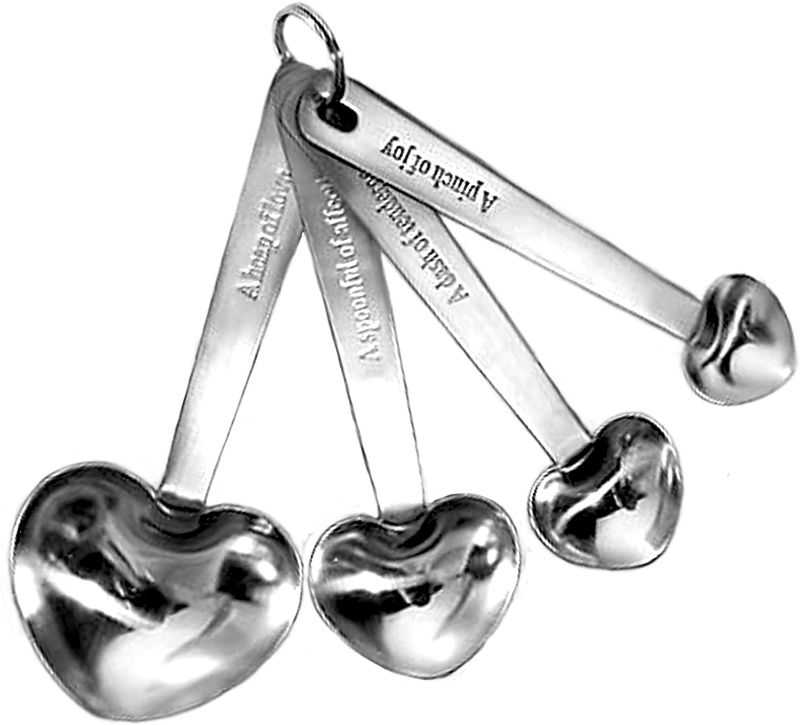 Photo 1 of  Love Beyond Measure Heart Measuring Spoons, Silver Measuring Spoons, Wedding Favor 4 PACK 