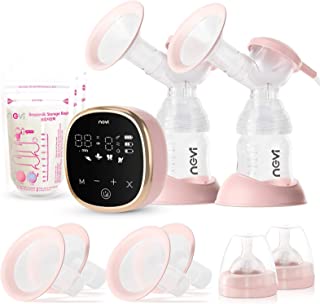 Photo 1 of NCVI Double Electric Breast Pump, Portable Anti-Backflow, with 4 Size Flanges , 4 Modes & 9 Levels,Mirror LED Display, 10 Breastmilk Storage Bags,Ultra-Quiet and Pain Free Breast Pumps
