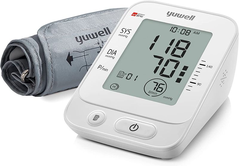 Photo 1 of Blood Pressure Monitor, Extra Large Upper Arm Cuff, Digital BP Machine for Home Use & Pulse Rate Monitoring Meter, Automatic, Large Display, Voice Broadcasting with Power Adapter and Batteries