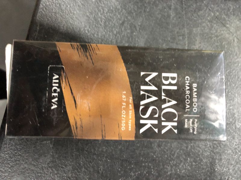 Photo 1 of Aliceva Black Mask, Blackhead Remover Mask, Charcoal Peel Off Mask, Charcoal Mask, Charcoal Face Mask for All Skin Types with Brush - 2.12 FL.OZ / 60G

