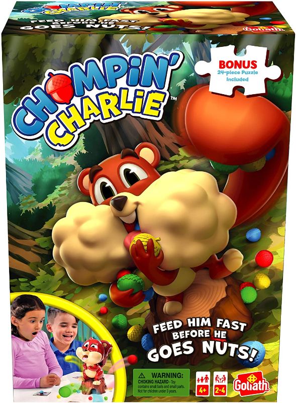 Photo 1 of Chompin' Charlie Game - Feed The Squirrel Acorns and Race to Collect Them When They Scatter & Corgi Game - Unpredictable Action - Feed The Doggie...
