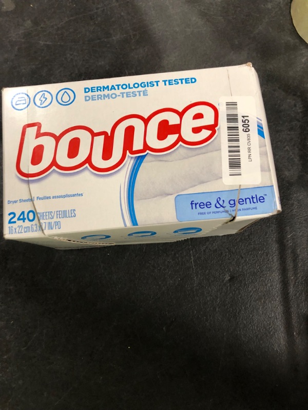 Photo 2 of Bounce Dryer Sheets Laundry Fabric Softener, Free & Gentle, 240 Count, White
