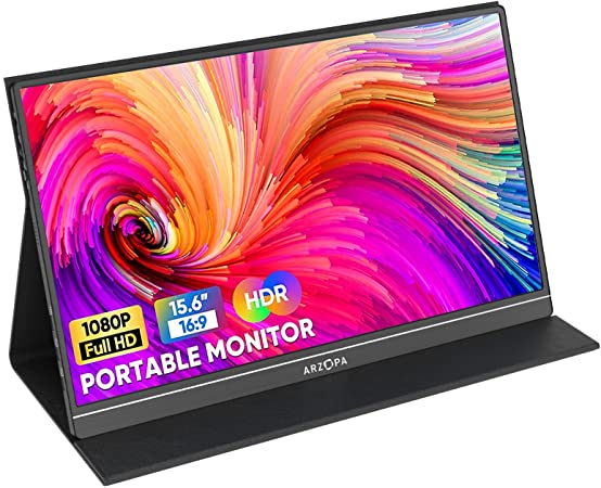 Photo 1 of Portable Monitor, Arzopa 15.6'' 1080P FHD Laptop Monitor USB C HDMI Computer Display HDR Eye Care External Screen w/Smart Cover for PC Mac Phone Xbox Switch PS5
