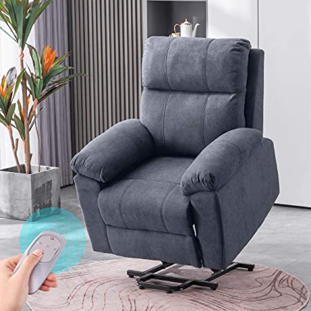 Photo 1 of EROMMY Lift Power Lift Recliner Chairs, Lift Standard Recliner Fabric Sofa Motorized, Side Pockets&Massage Remote Control, Power Rising Recliner&Eight Massage Modes Vibration Massage, Grey
